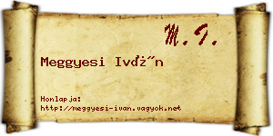 Meggyesi Iván névjegykártya